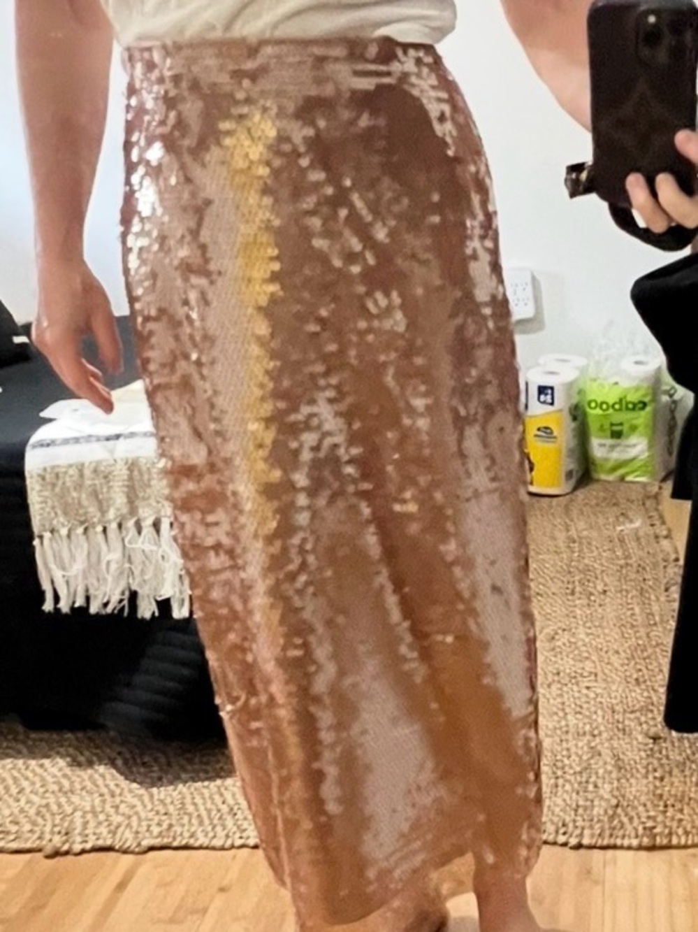 NWT Tanya Taylor Sequin Midi Skirt